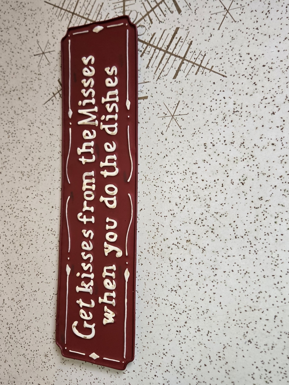Wall Sign - "Get kisses from the Misses..." Red Metal Sign